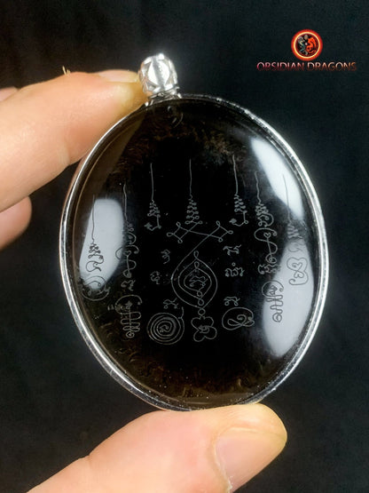 Pendentif bouddha en obsidienne glace- Tara