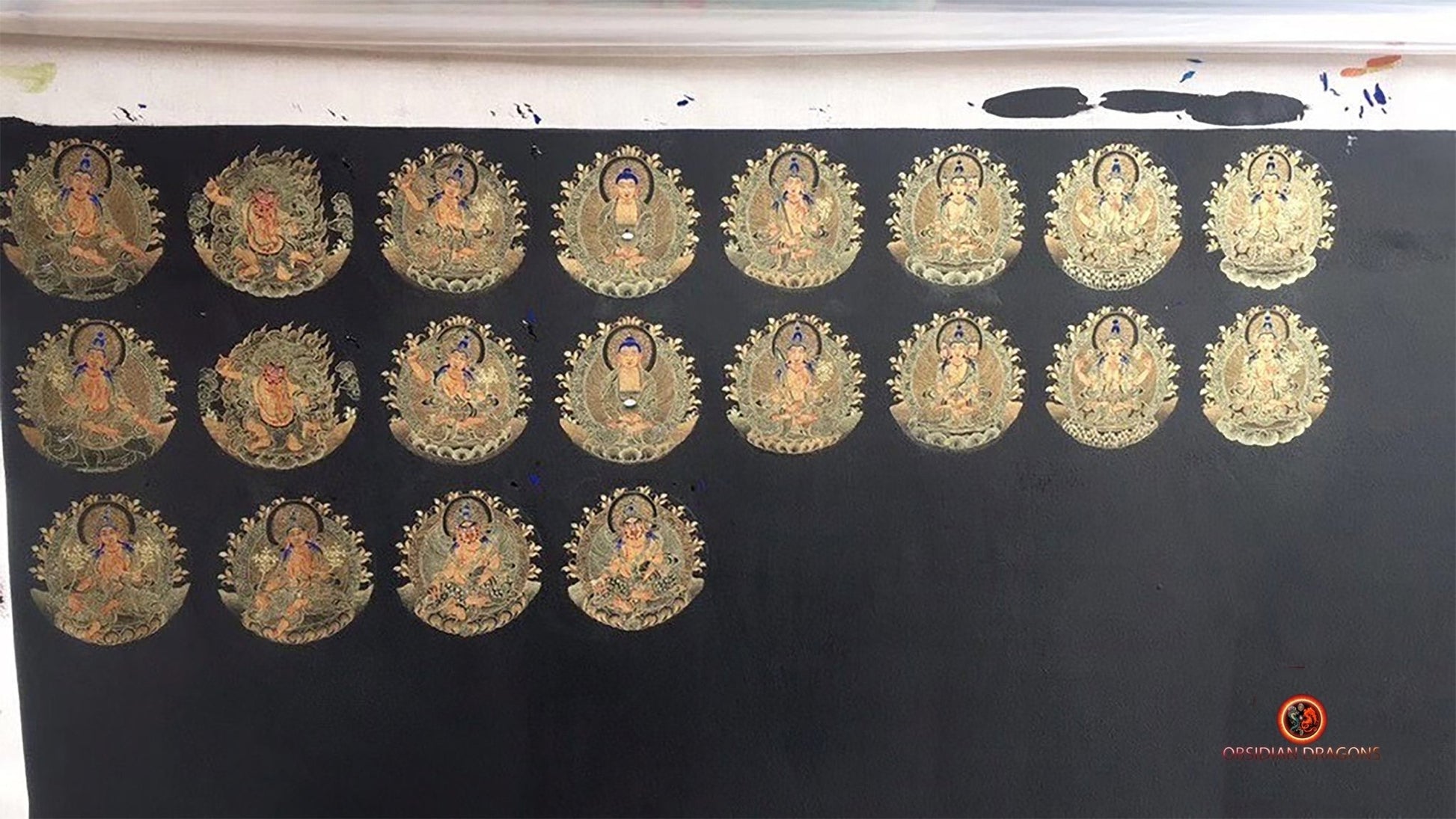 Pendentif thangka tibétain- Bouddha Akashagarbha