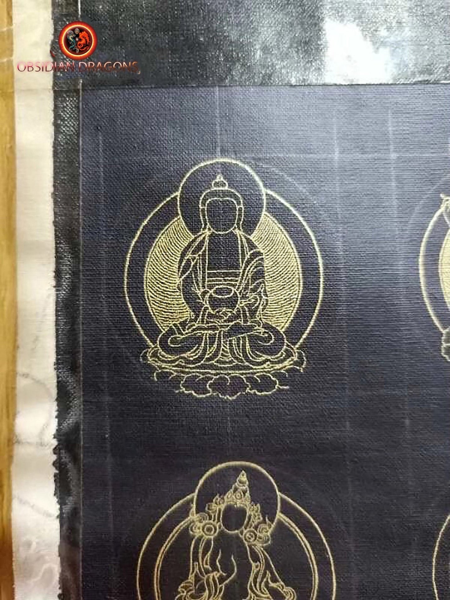Pendentif thangka tibétain- Bouddha Chenrezig