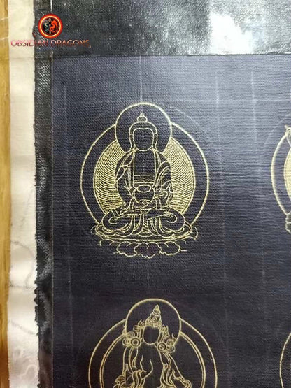 Pendentif thangka tibétain- Bouddha Samantabhadra