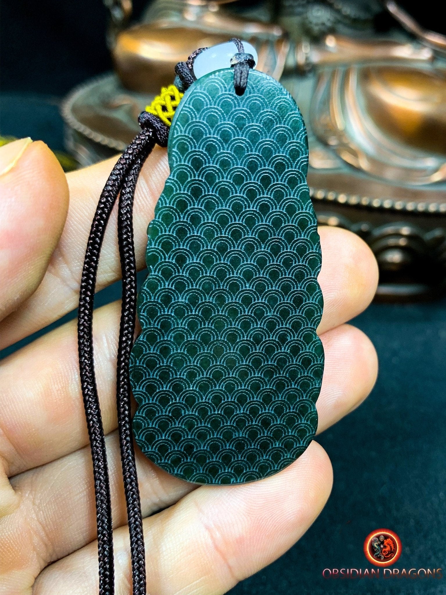 Pendentif bouddha en jade - Amitabha