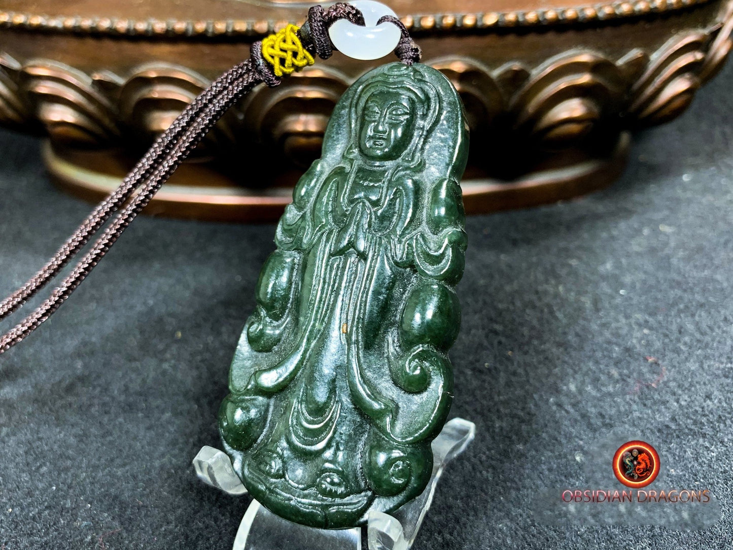 Pendentif bouddha en jade - Amitabha