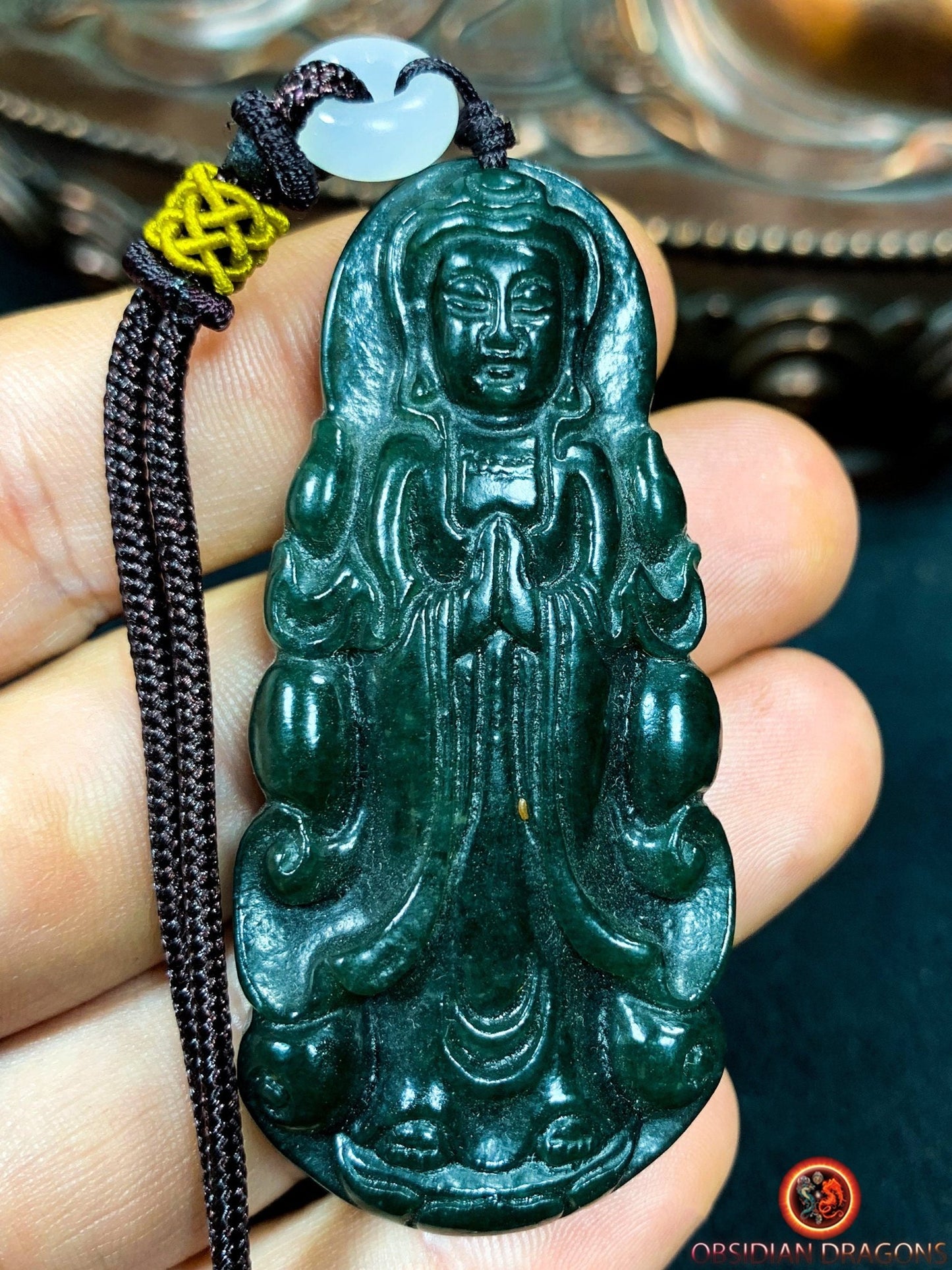 Pendentif bouddha en jade - Amitabha