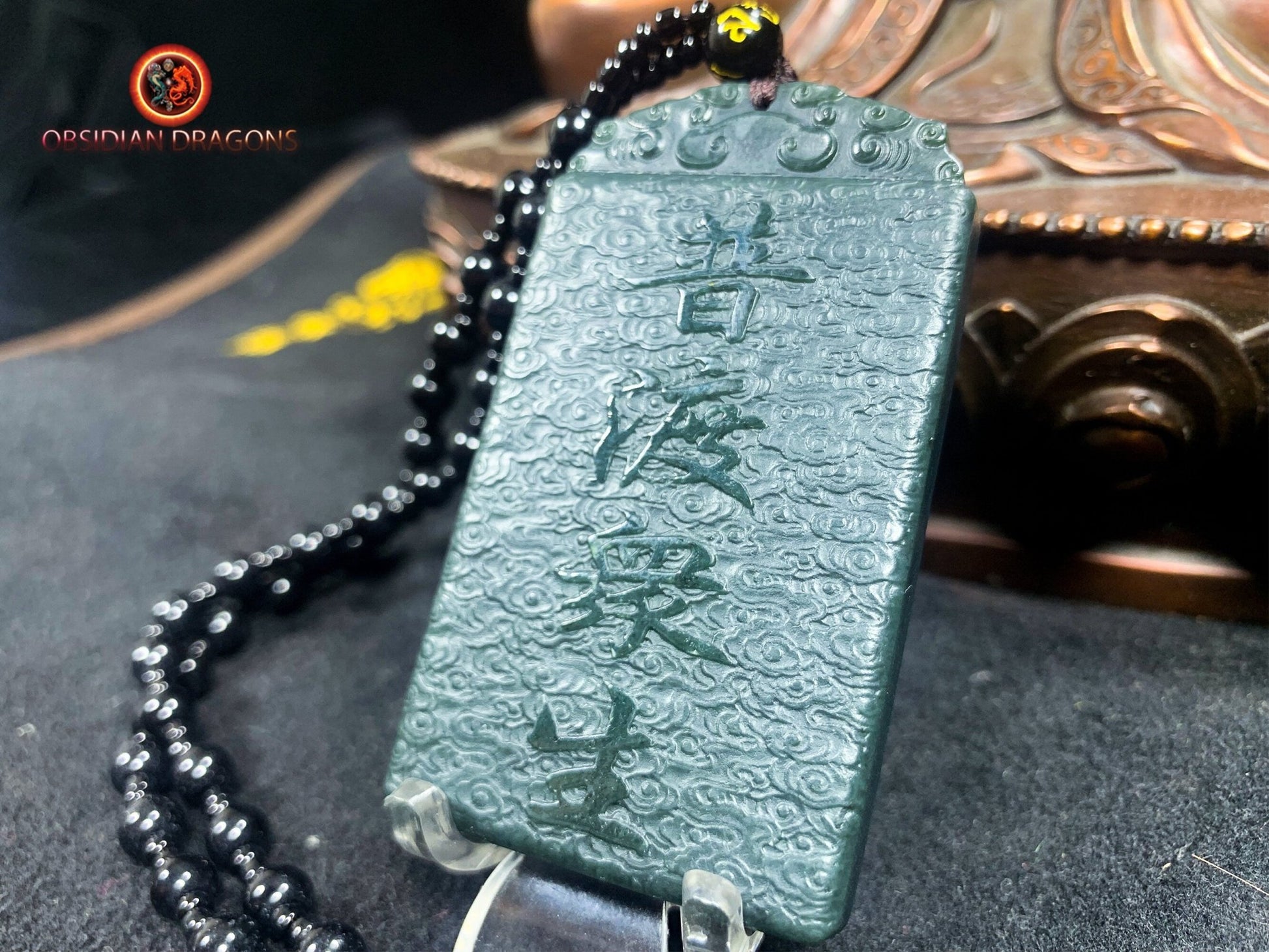 Pendentif bouddha en jade- Guan Yin