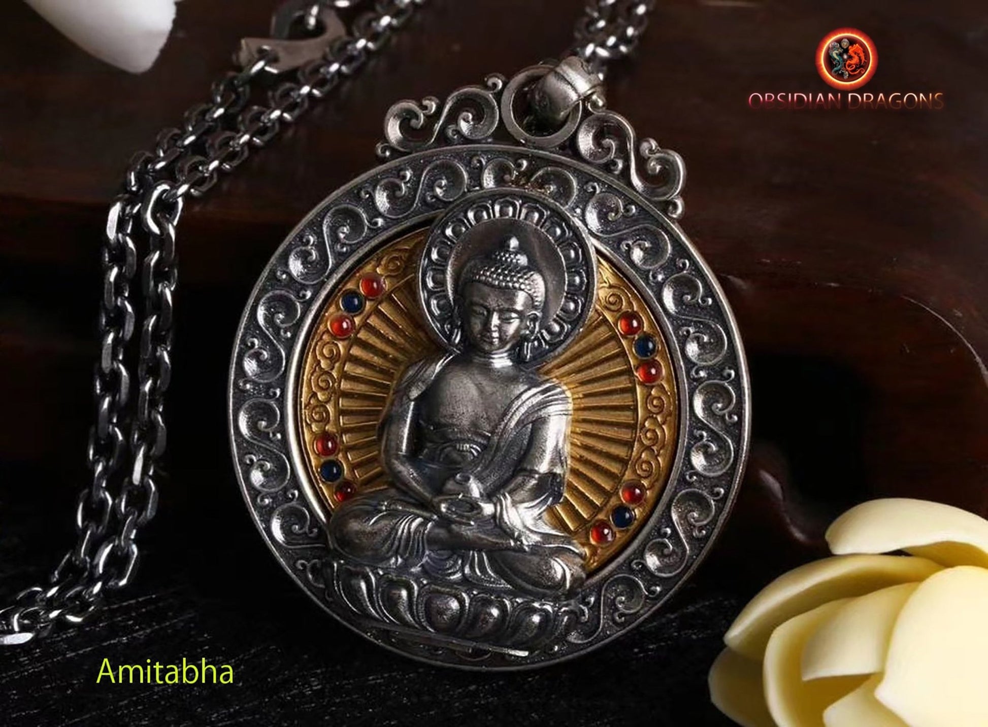 Pendentif Bouddha- Amitabha- Lumière infinie