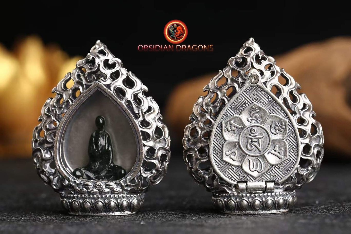 Pendentif Bouddha- Jade ou or- Argent 925 | obsidian dragons