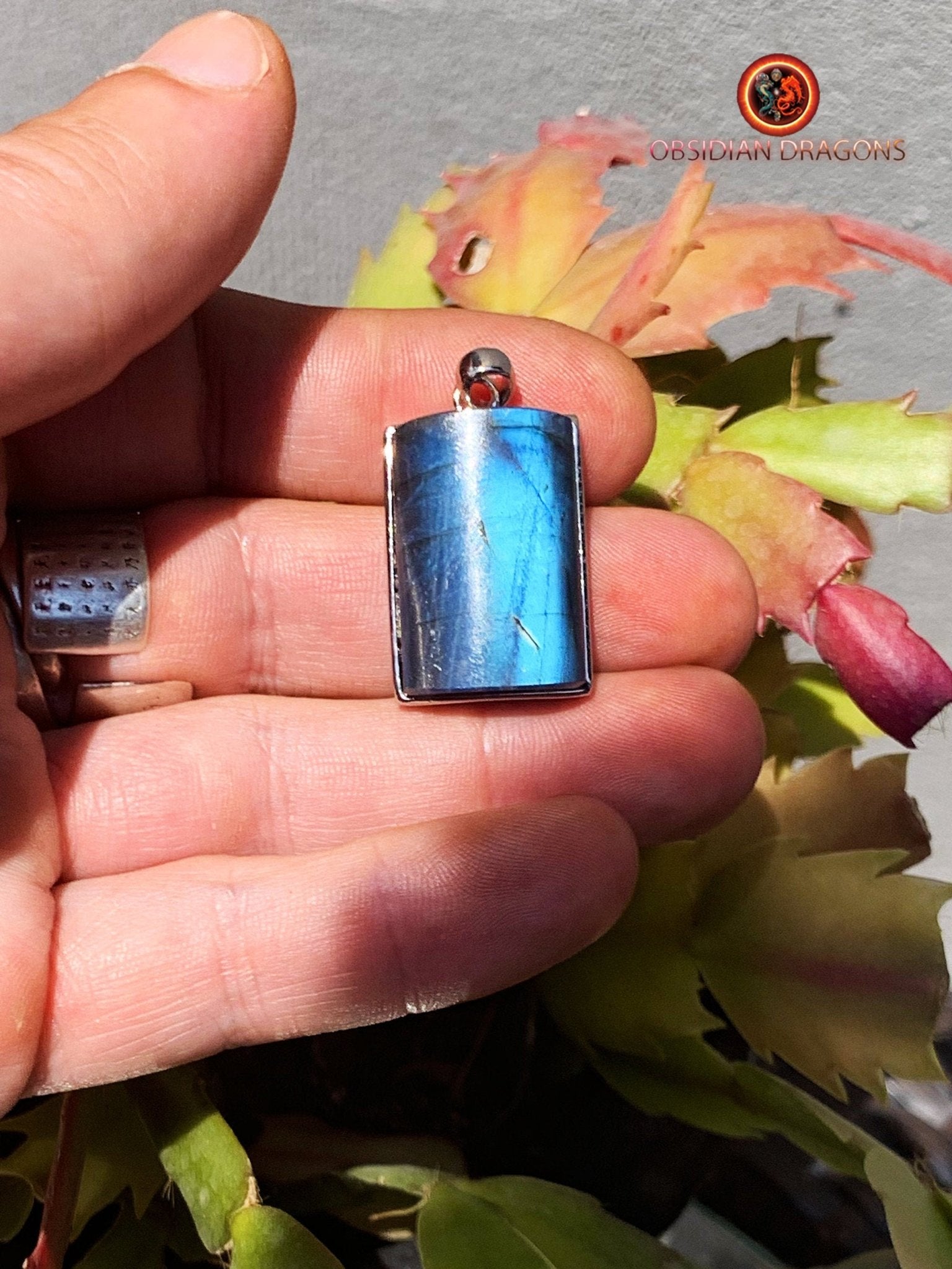 pendentif en labradorite- serti en argent 925