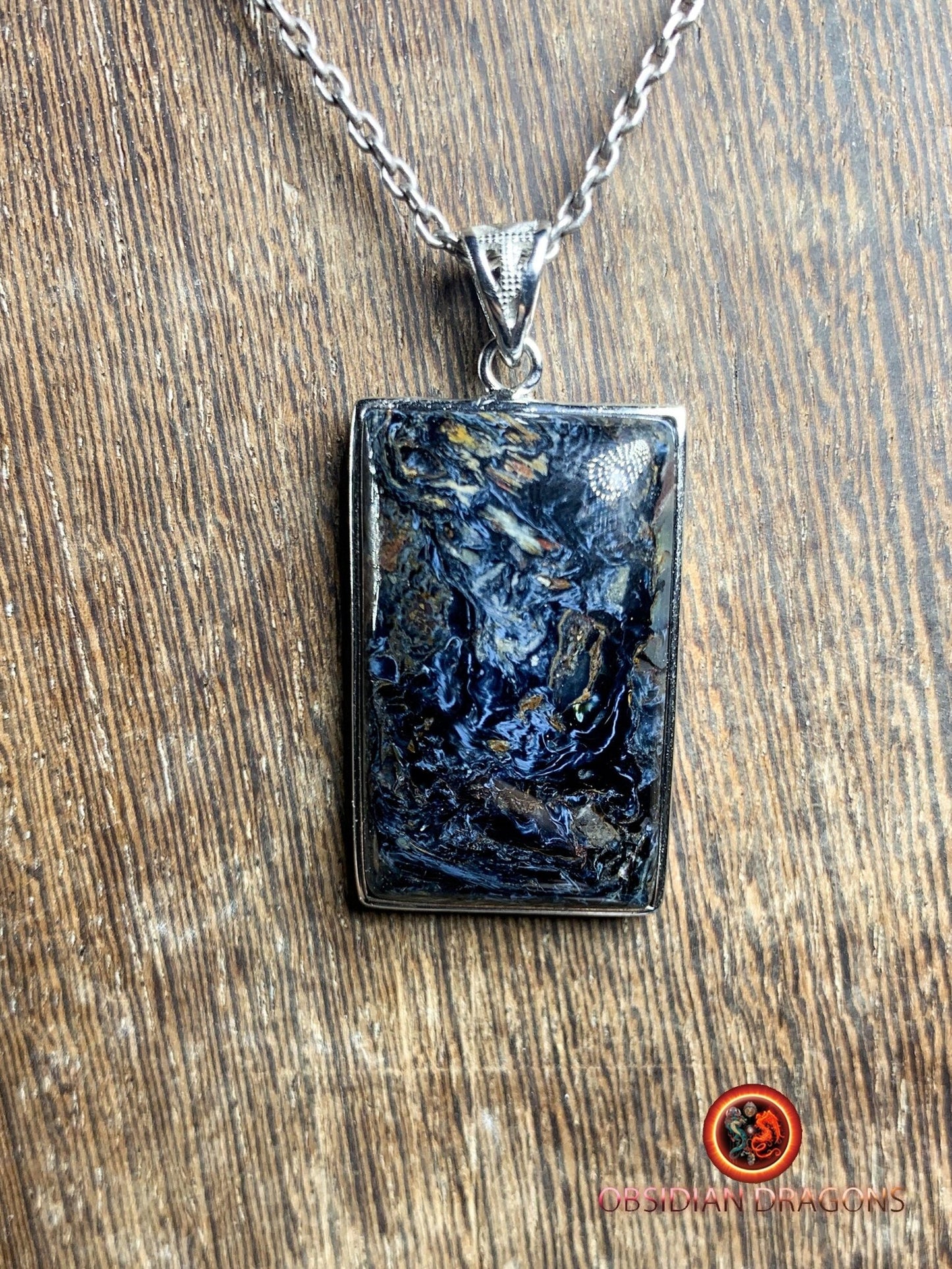 Pendentif pietersite- Serti argent 925