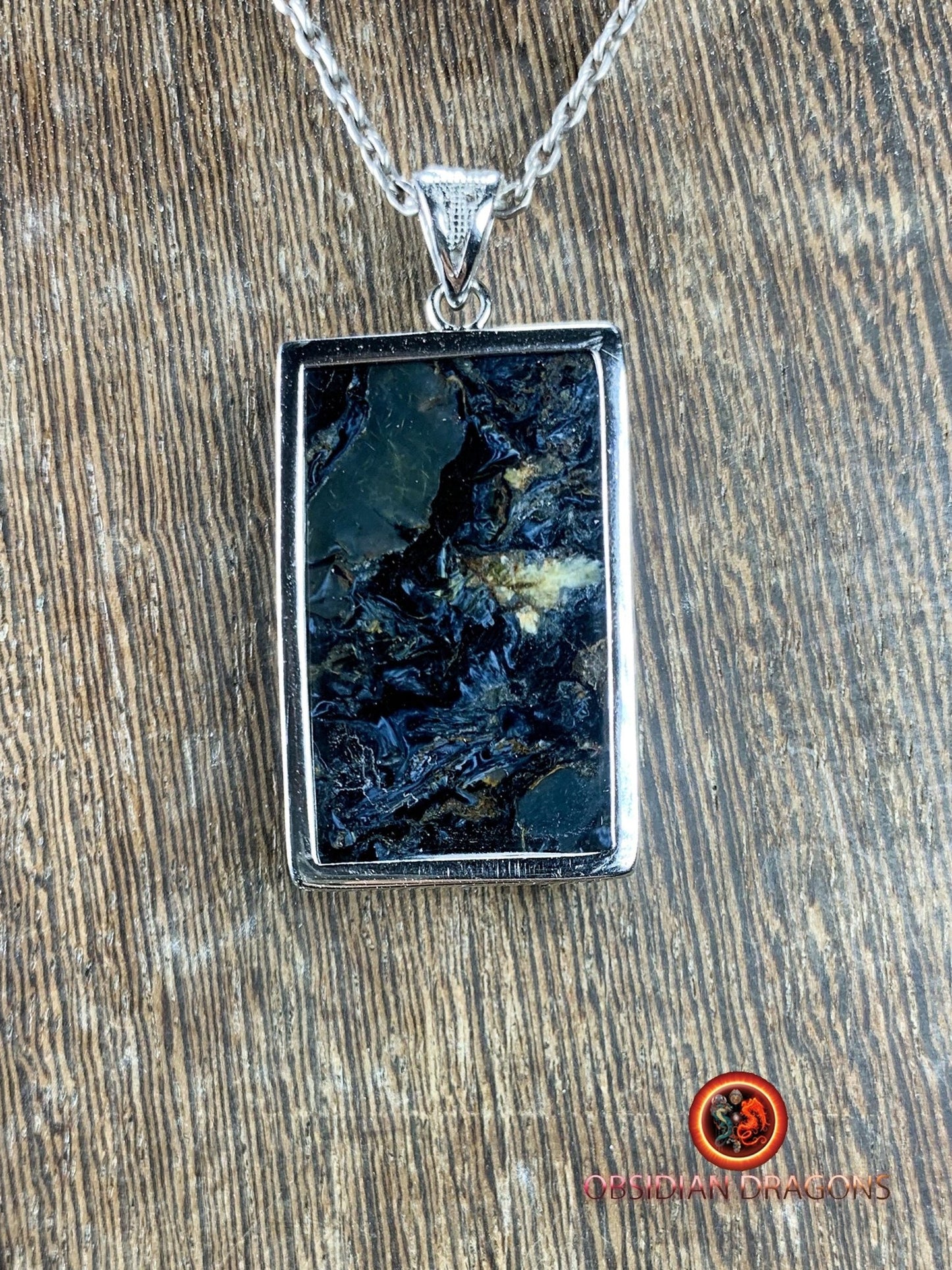 Pendentif pietersite- Serti argent 925