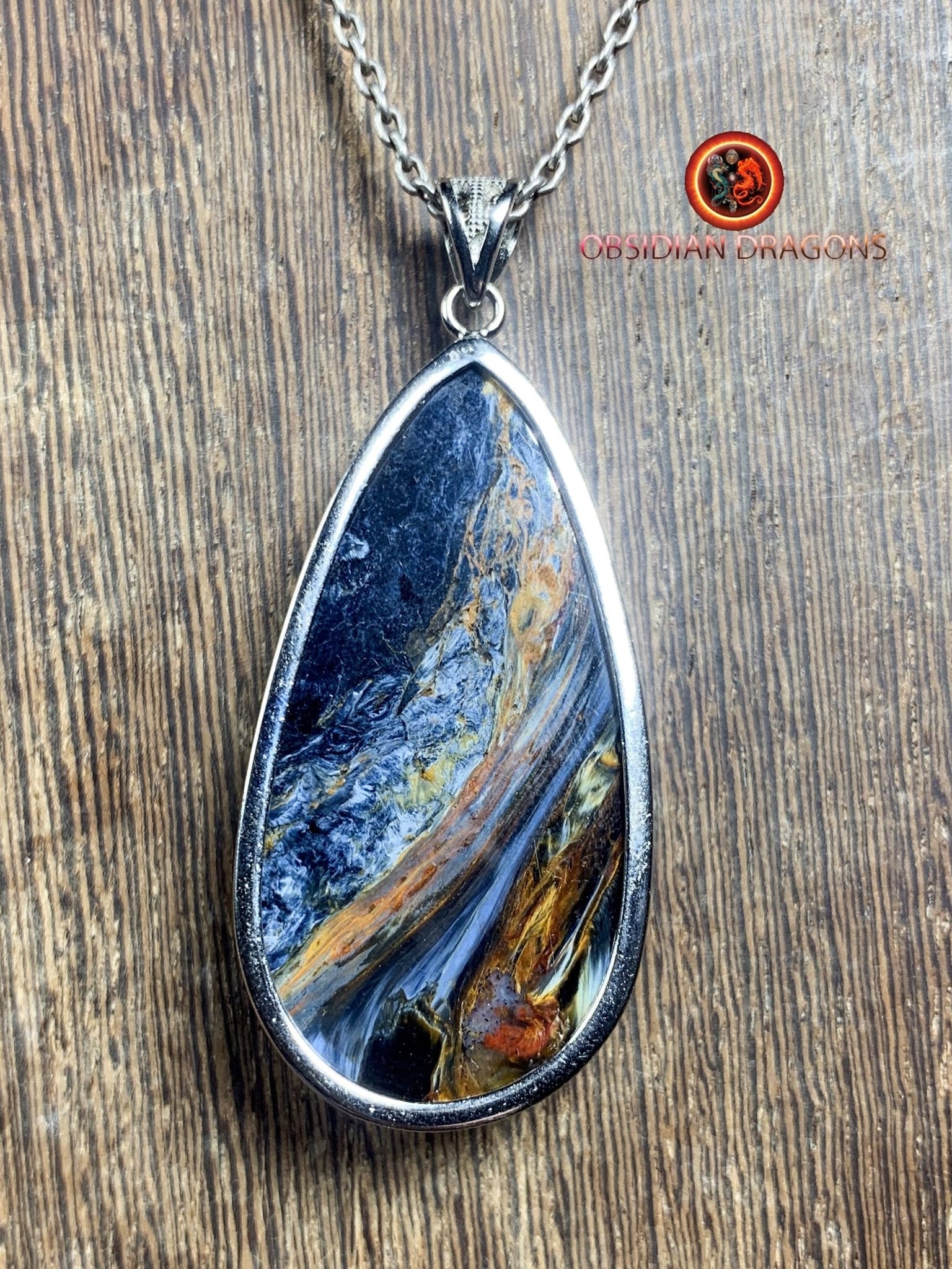 Pendentif pietersite- Serti argent 925