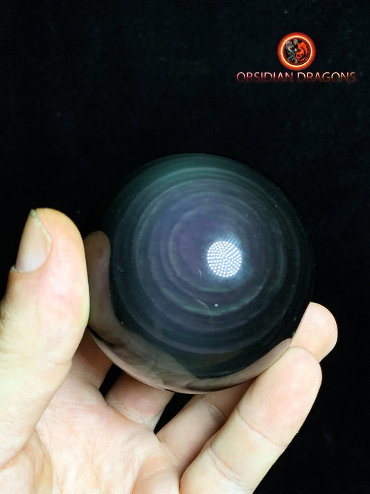 Sphère en obsidienne œil céleste - Unique - 6.37cm