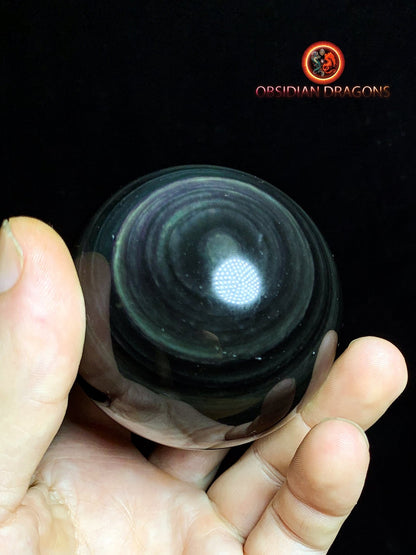 Sphère en obsidienne œil céleste - Unique - 6.48cm