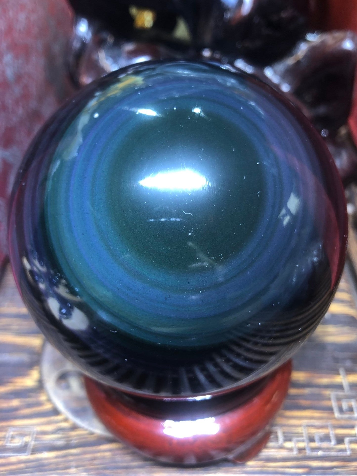 Grande sphère en obsidienne œil céleste - Unique - 9.16cm