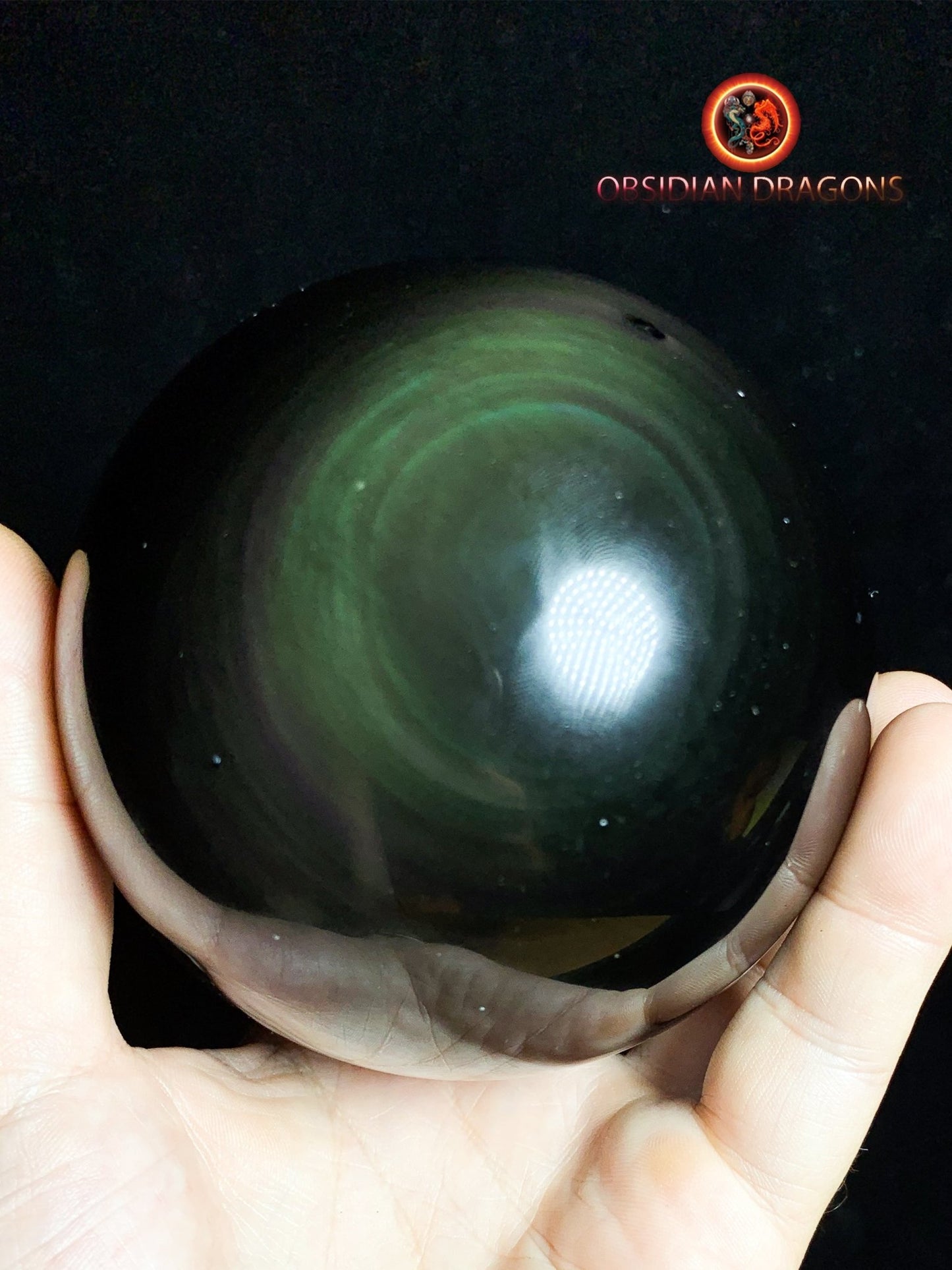 Sphère en obsidienne œil céleste - Unique - 10.9 cm
