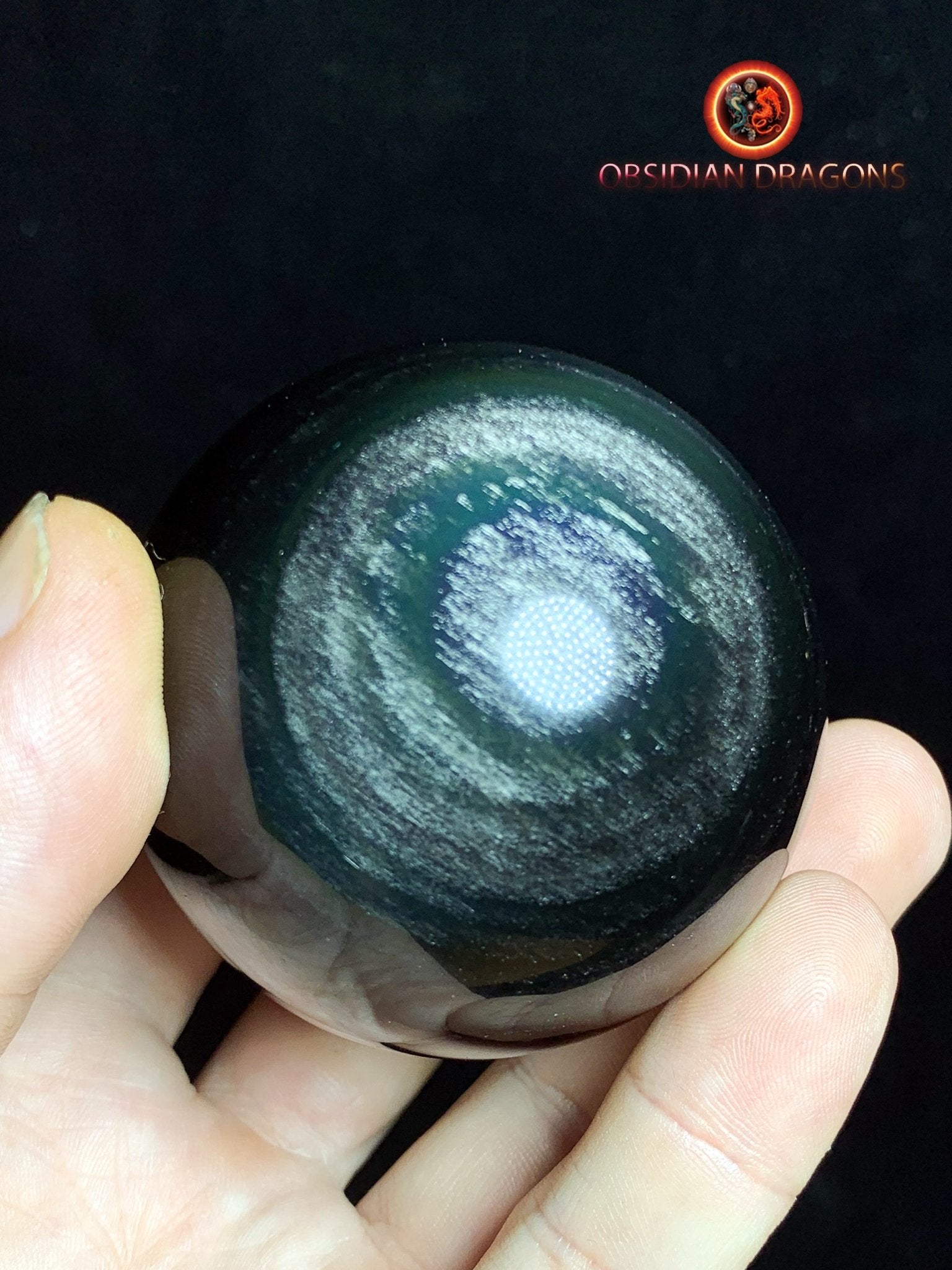 Sphère en obsidienne œil céleste - Unique - 6.06cm