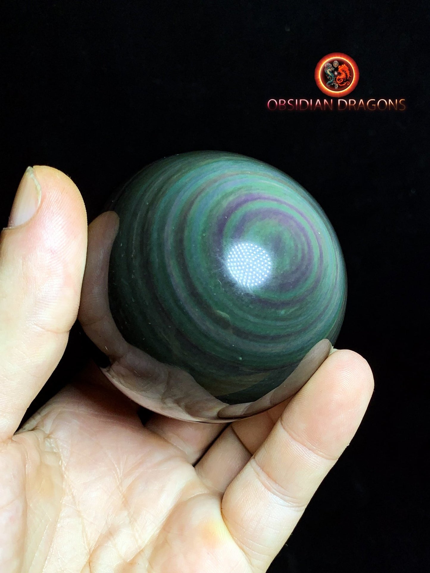 Sphère en obsidienne œil céleste - Unique - 6.48cm