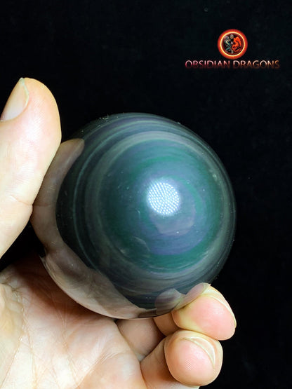 Sphère en obsidienne œil céleste - Unique - 6.37cm