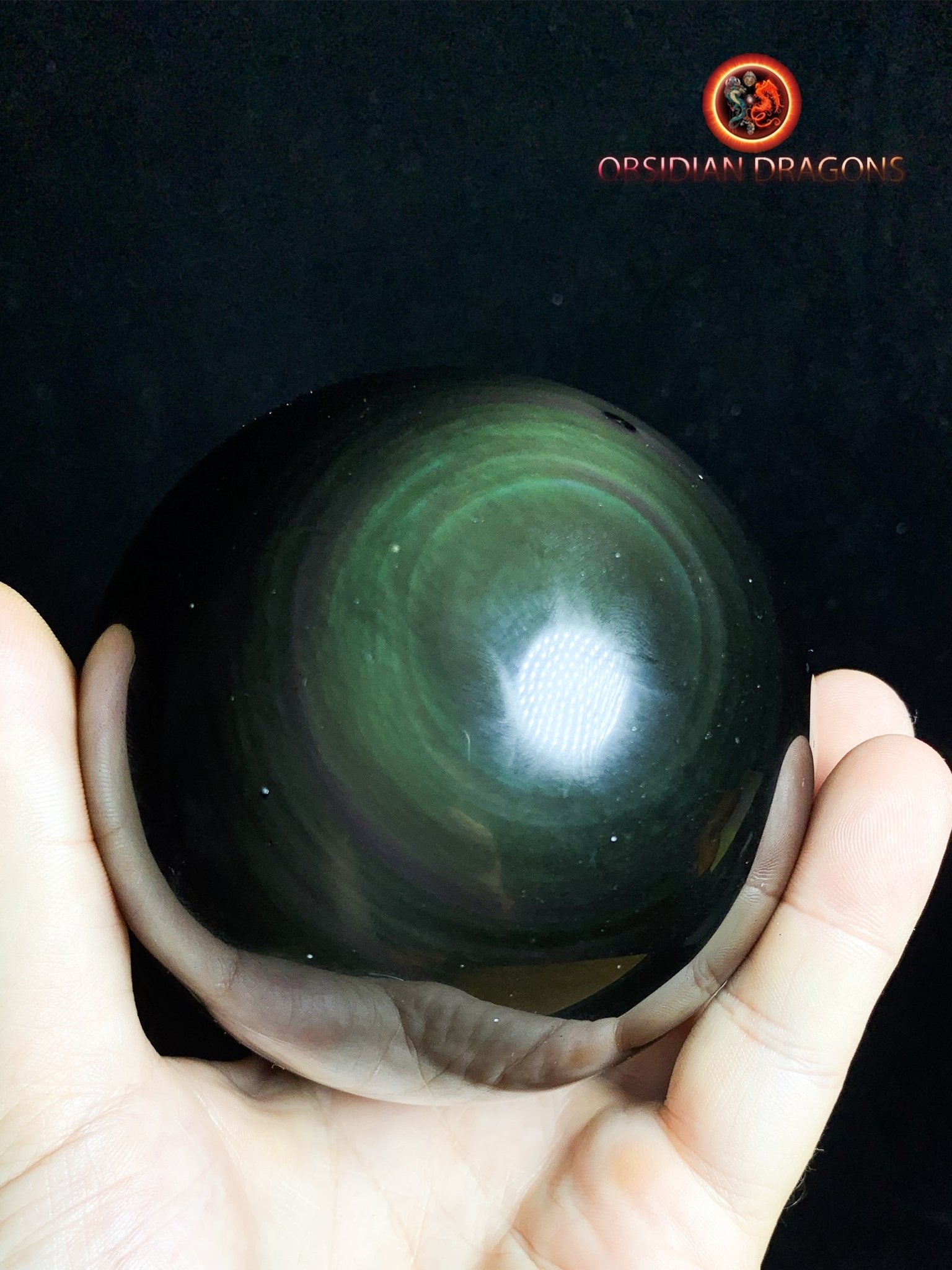 Sphère en obsidienne œil céleste - Unique - 10.9 cm